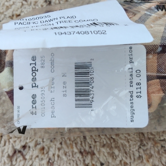 NEW Free People Pacific Dawn Drawstring Plaid Top - Picture 7 of 8